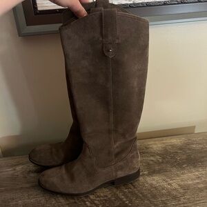 Frye & Co Tania Suede Riding Boots Pull On Brown Taupe Women’s Size 8